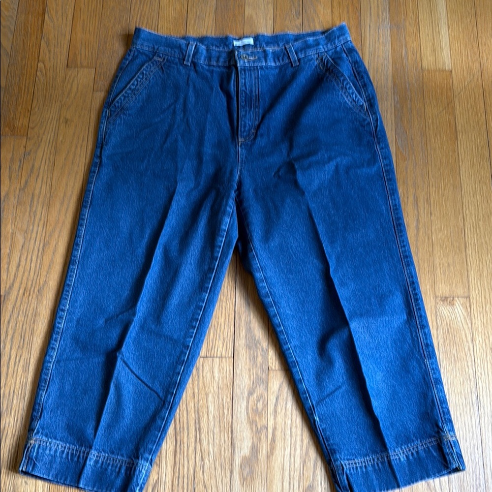 Vintage Liz Claiborne  Blue Jeans Womens 14 High Cosette Crop Capri